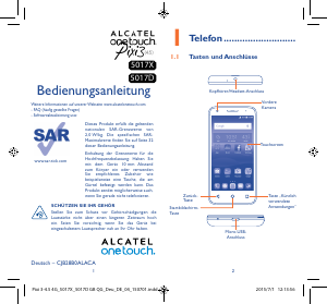 Bedienungsanleitung Alcatel 5017D One Touch Pixie 3 Handy