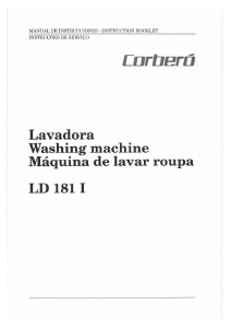 Manual de uso Corberó LD 181I Lavadora