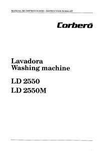 Manual de uso Corberó LD 2550M Lavadora