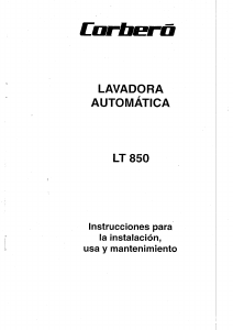 Manual de uso Corberó LT 850 Lavadora