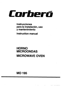 Manual de uso Corberó MO195 Microondas