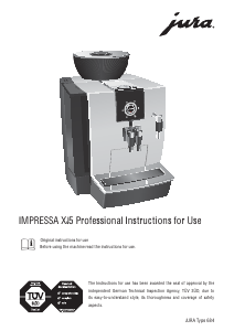 Manual Jura IMPRESSA XJ5 Professional Coffee Machine