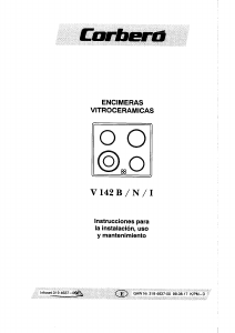 Manual de uso Corberó V-142B Placa