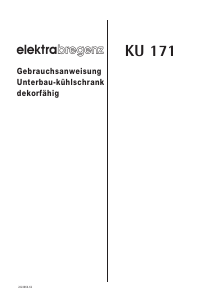 Bedienungsanleitung Elektra Bregenz KU 171 Kühlschrank