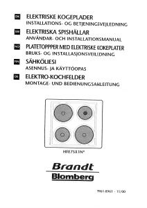 Bedienungsanleitung Brandt HFE75X1N Kochfeld