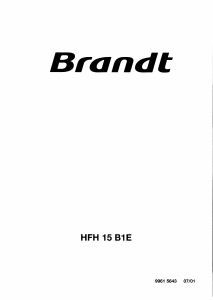 Handleiding Brandt HFH15B1E Kookplaat