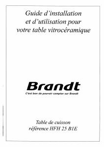 Mode d’emploi Brandt HFH25B1E2 Table de cuisson