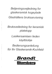 Bruksanvisning Brandt HHH75B5N Häll