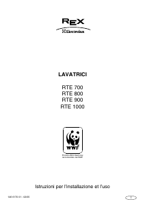 Manuale Electrolux-Rex RTE800 Lavatrice