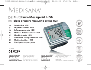 Manual Medisana HGN Blood Pressure Monitor