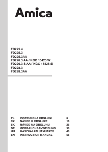 Manuál Amica FD226.3AA Lednice s mrazákem