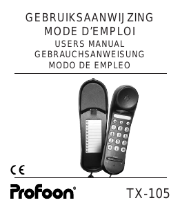 Manual de uso Profoon TX-105 Teléfono