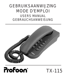 Mode d’emploi Profoon TX-115 Téléphone