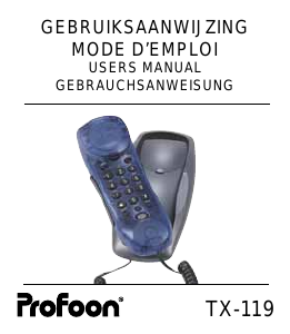 Mode d’emploi Profoon TX-119 Téléphone