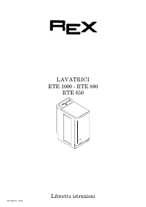 Manuale Rex RTE800 Lavatrice