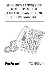 Bedienungsanleitung Profoon TX-550 Telefon