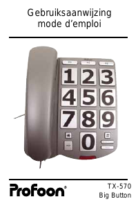 Mode d’emploi Profoon TX-570 Téléphone