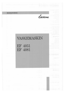 Bruksanvisning Elektra EF 4081 Vaskemaskin