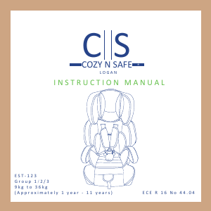 Manual Cozy N Safe EST-123 Logan Car Seat