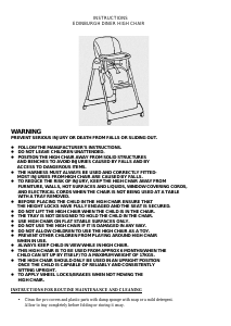 Manual Edinburgh Diner Baby High Chair