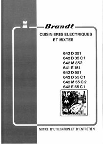 Mode d’emploi Brandt 642D55C1 Cuisinière
