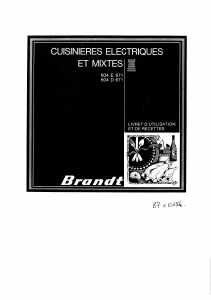 Mode d’emploi Brandt 604D671 Cuisinière