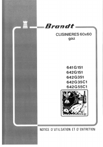 Mode d’emploi Brandt 642G55C1 Cuisinière