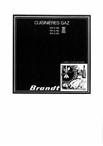 Mode d’emploi Brandt 604G563 Cuisinière