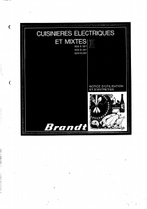 Mode d’emploi Brandt 604M341 Cuisinière