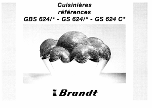 Mode d’emploi Brandt GBS624 Cuisinière