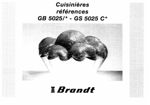 Mode d’emploi Brandt GS5025C Cuisinière