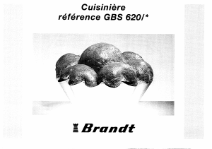 Mode d’emploi Brandt GBS620 Cuisinière