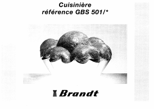 Mode d’emploi Brandt GBS501 Cuisinière