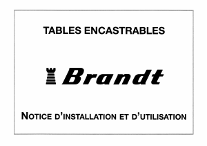 Mode d’emploi Brandt BGSV60B Table de cuisson