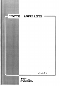 Mode d’emploi Brandt 613H18C Hotte aspirante