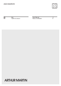 Mode d’emploi Arthur Martin AGC3322NVK Table de cuisson