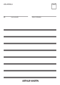 Mode d’emploi Arthur Martin ASL4559LA Lave-vaisselle