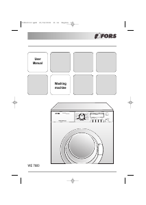 Manual FORS WE 7600 Washing Machine