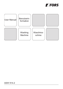 Handleiding FORS ASW 914-2 Wasmachine