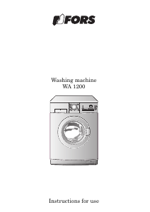 Manual FORS WA 1200 Washing Machine