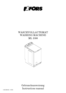 Bedienungsanleitung FORS ML 1300 Waschmaschine