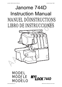 Manual de uso Janome 744D Máquina de coser