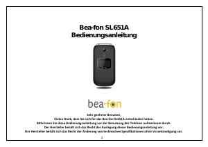 Bedienungsanleitung Beafon SL651A Handy