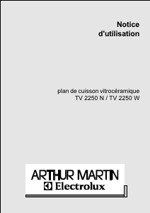 Mode d’emploi Arthur Martin-Electrolux TV2250N Table de cuisson