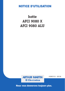 Mode d’emploi Arthur Martin-Electrolux AFCI9080ALU Hotte aspirante