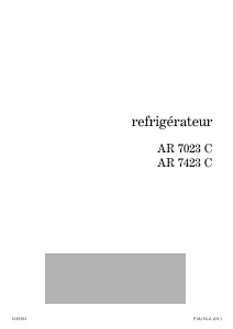 Mode d’emploi Arthur Martin-Electrolux AR7023C Réfrigérateur