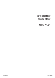 Mode d’emploi Arthur Martin-Electrolux ARD2840 Réfrigérateur combiné