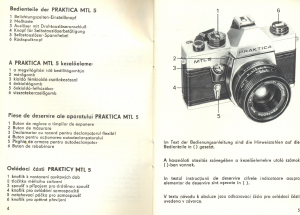 Manuál Praktica MTL5 Fotoaparát
