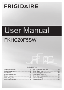 Manual Frigidaire FKHC20F5SW Range