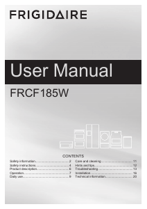 Manual Frigidaire FRCF185W Freezer